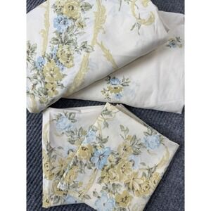 Vintage Utica Full Sheet Set Floral Cottagecore Flat Fitted 2 Pillowcases 1970s